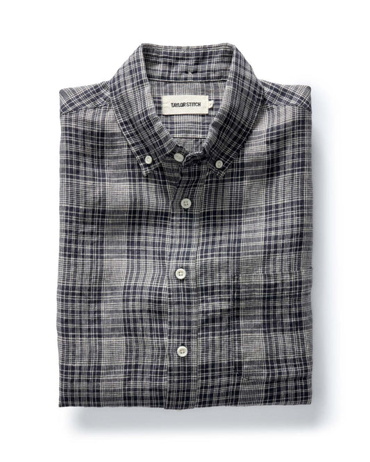 The Jack in Navy Plaid Linen