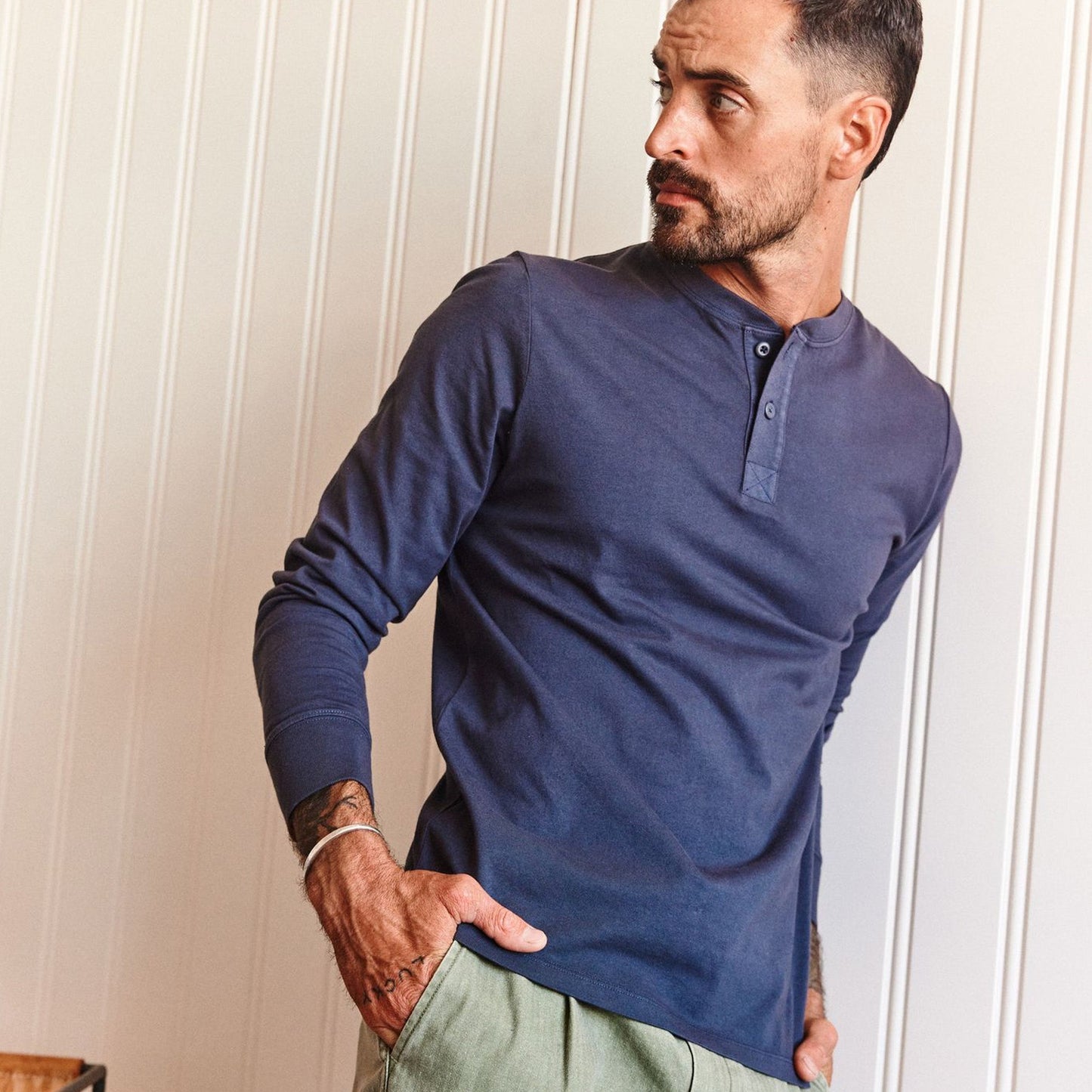 The Organic Cotton Henley in Navy