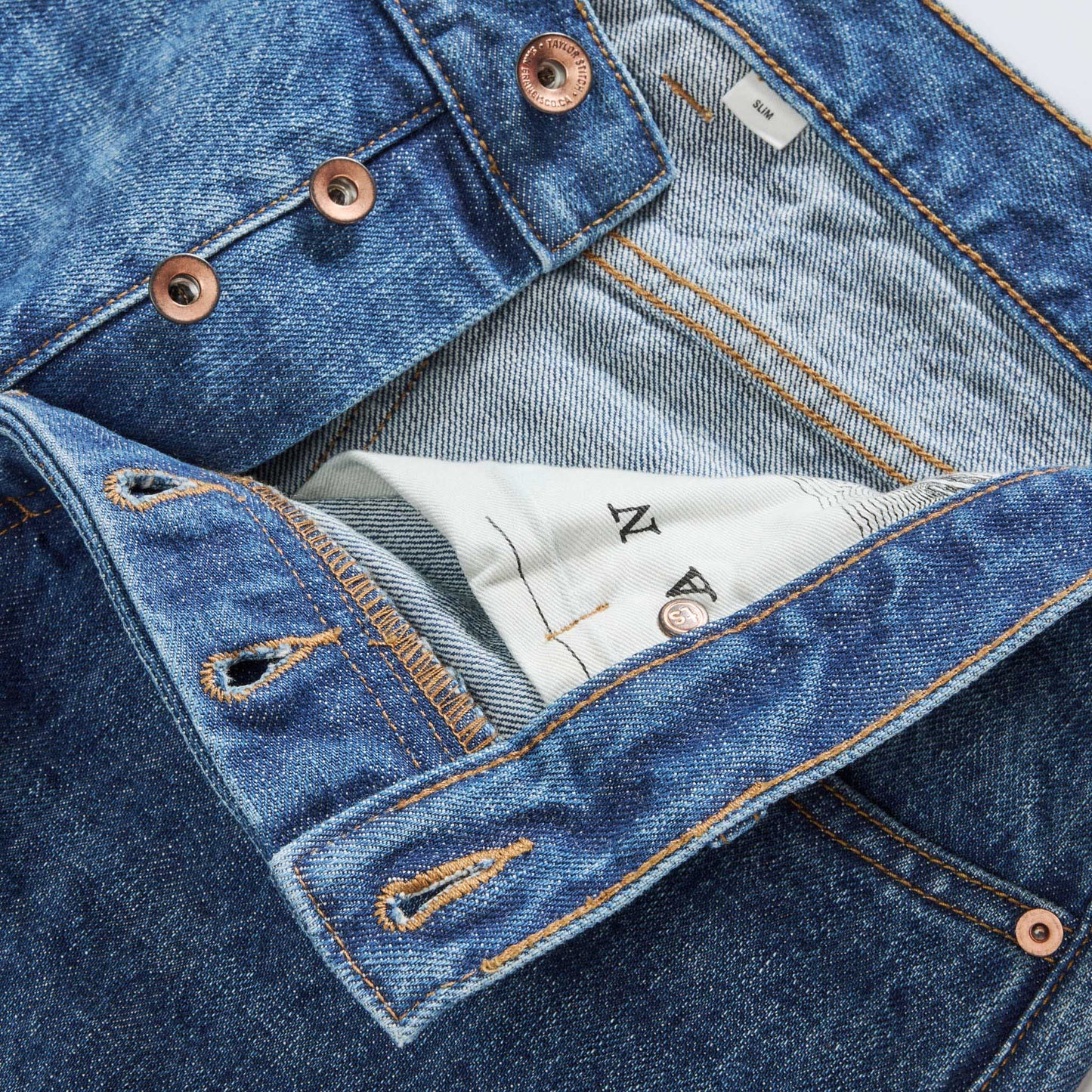 The Slim Jean in Mid Wash Organic Selvedge